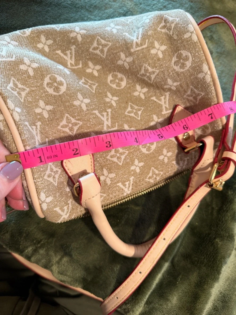 Source Unknown Beige Monogram Crossbody Satchel - Picture 9 of 10